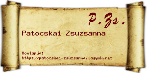 Patocskai Zsuzsanna névjegykártya