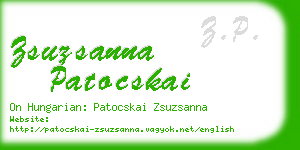zsuzsanna patocskai business card